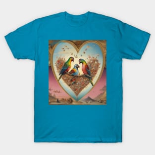 Galentines day and Valentine’s Day lovebirds snuggling with their chick T-Shirt